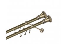 Žezlo double 25/25mm rýhované Mosaz