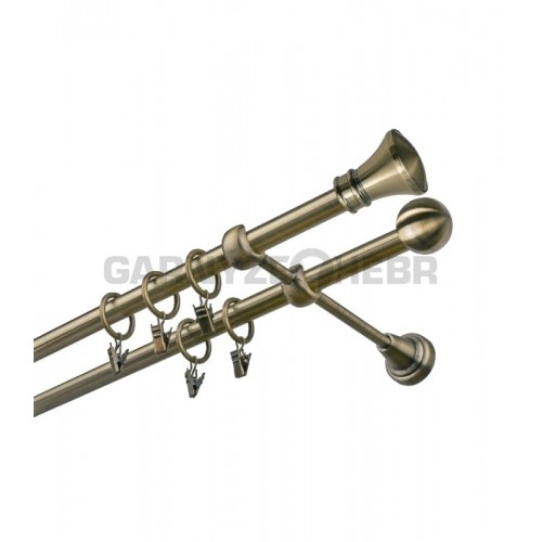 Garnýž kovová 440 cm dvouřadá - dvojitá 19 Koloseo mosaz