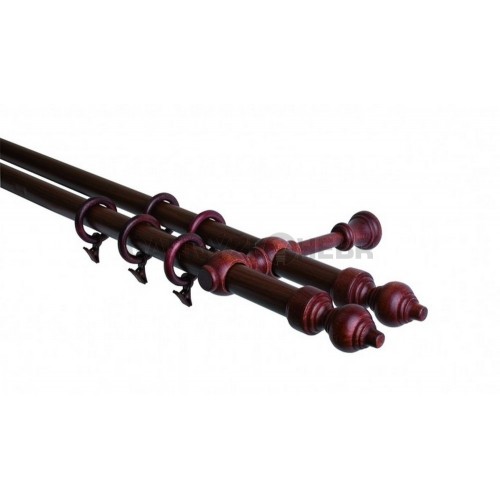 Garnýž 440 cm dvouřadá - dvojitá, odstín mahagon