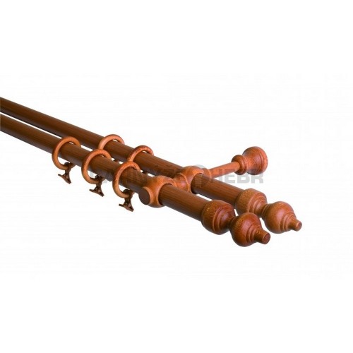 Garnýž 480 cm dvouřadá - dvojitá, odstín třešeň