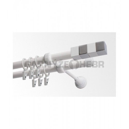 Garnýž kovová 440 cm dvouřadá - dvojitá 19 Kvadrát bílá