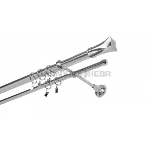 Garnýž kovová 220 cm dvouřadá - dvojitá 25 Swing Nerez