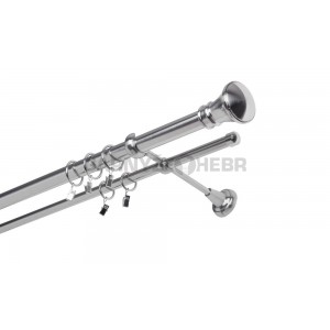 Garnýž kovová 100 cm dvouřadá - dvojitá 25 Žezlo Nerez