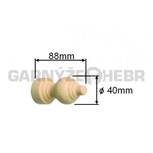 Koncovka dřevěná pro tyč 28mm - odstín borovice