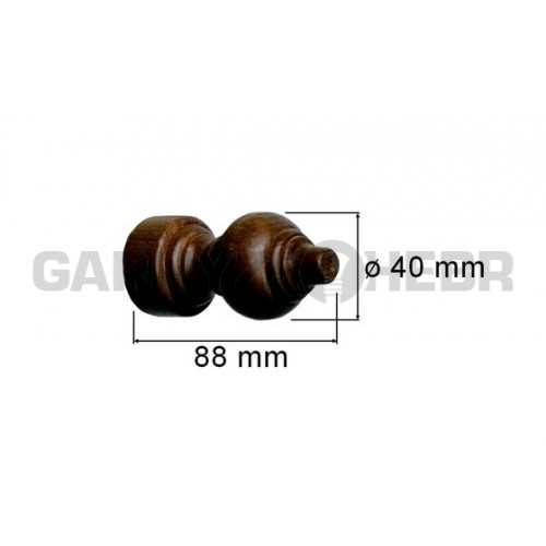 Koncovka dřevěná pro tyč 28mm - odstín ořech