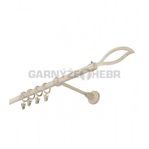 Garnýž kovová 160 cm jednořadá 16 blesk bílo-zlatá