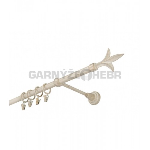 Garnýž kovová 320 cm jednořadá 16 lilie bílo-zlatá