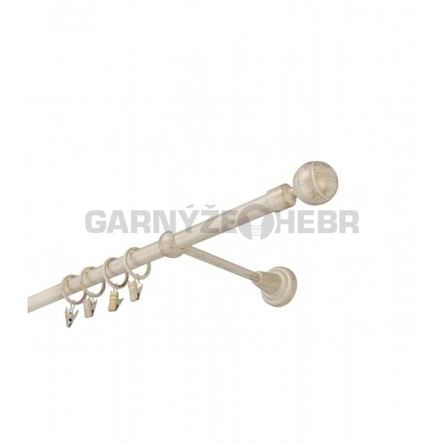Garnýž kovová 170 cm jednořadá 16 paola bílo-zlatá