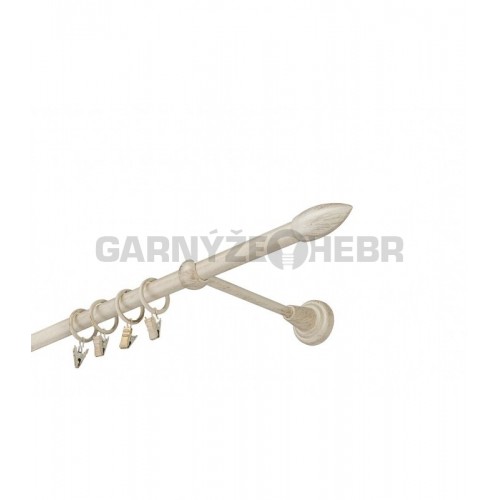 Garnýž kovová 300 cm jednořadá 16 Špice bílo-zlatá