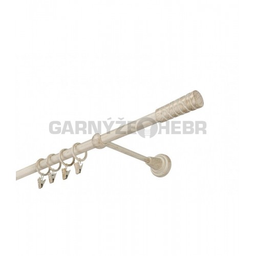 Garnýž kovová 230 cm jednořadá 16 torino bílo-zlatá