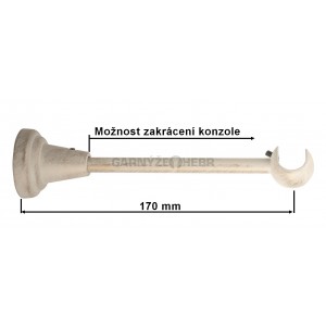 Konzole 1-řadá pro tyč 16mm - bílo-zlatá