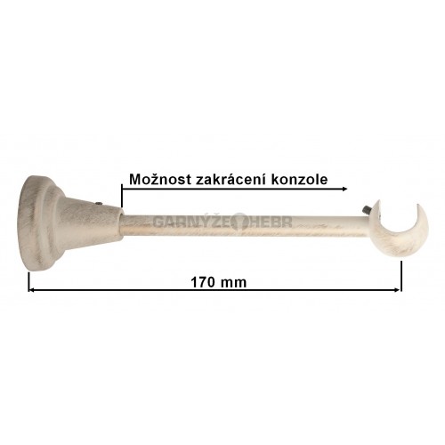 Konzole 1-řadá pro tyč 16mm - bílo-zlatá