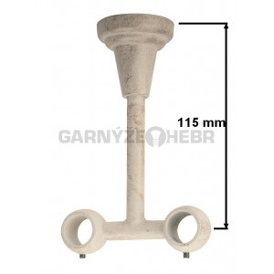 Stropní konzole 2-řadá pro tyč 16mm - bílo-zlatá