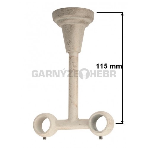 Stropní konzole 2-řadá pro tyč 16mm - bílo-zlatá