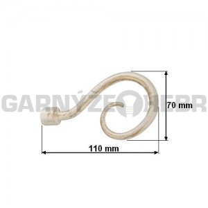 Koncovka pro tyč 16mm Hák - bílo-zlatá