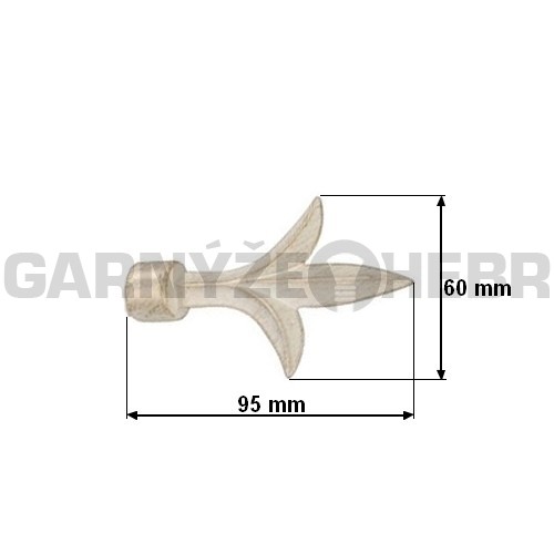 Koncovka pro tyč 16mm Lilie - bílo-zlatá