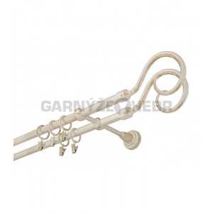 Garnýž kovová 260 cm dvouřadá - dvojitá 16 Hák double bílo-zlatá