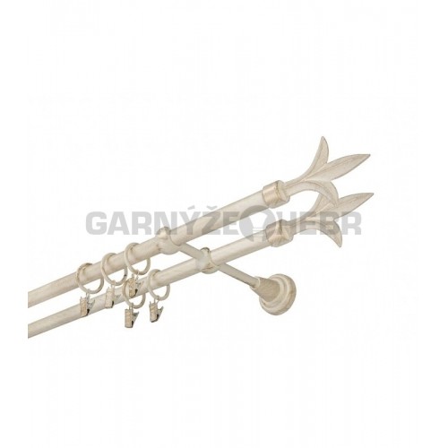 Garnýž kovová 480 cm dvouřadá - dvojitá 16 Lilie double bílo-zlatá