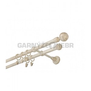 Garnýž kovová 100 cm dvouřadá - dvojitá 16 paola bílo-zlatá