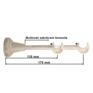 Garnýž kovová 240 cm dvouřadá - dvojitá 16 Hák bílo-zlatá