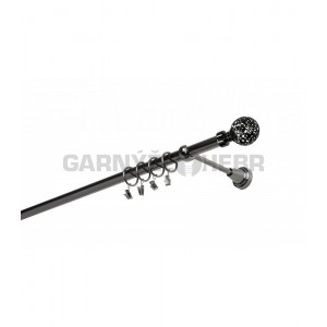 Garnýž kovová 420 cm jednořadá 19 Koule Retro onyx