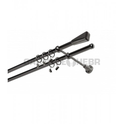 Garnýž kovová 200 cm dvouřadá - dvojitá 19 Trapez onyx