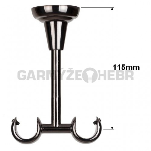 Stropní konzole 2-řadá pro tyč 19mm - onyx