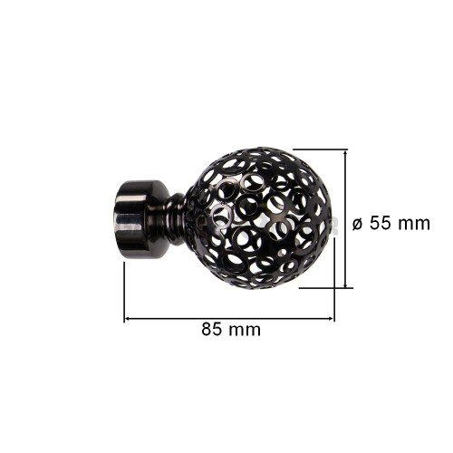 Koncovka pro tyč 19mm Koule Retro - onyx