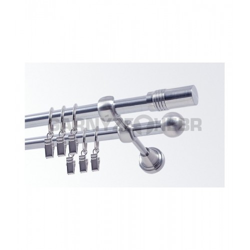 Garnýž kovová 230 cm dvouřadá - dvojitá 19 Cylinder nerez