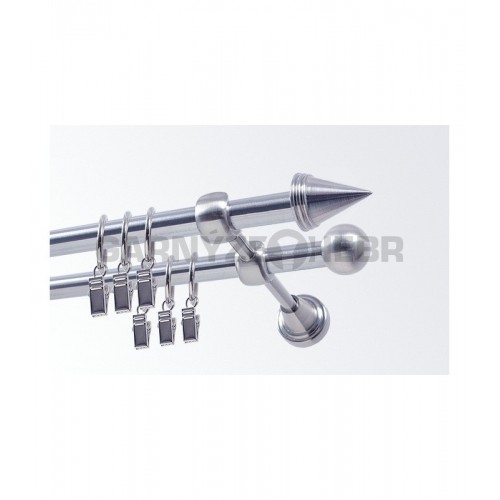 Garnýž kovová 240 cm dvouřadá - dvojitá 19 Hrot nerez