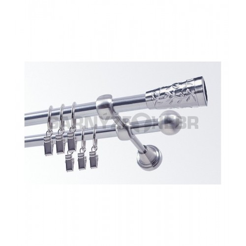 Garnýž kovová 300 cm dvouřadá - dvojitá 19 Sevilla nerez