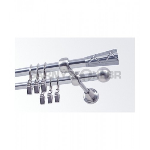 Garnýž kovová 280 cm dvouřadá - dvojitá 19  Trapezium nerez