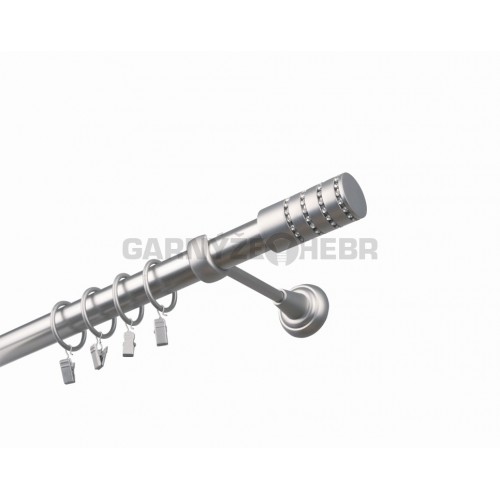 Garnýž kovová 150 cm jednořadá 25 Cylinder crystal satina