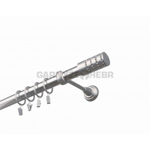 Garnýž kovová 260 cm jednořadá 25 Cylinder crystal satina