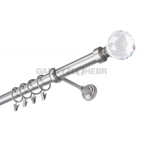 Garnýž kovová 140 cm jednořadá 25 Koule Crystal satina