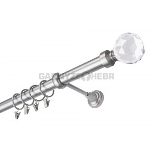 Garnýž kovová 100 cm jednořadá 25 Koule Crystal satina