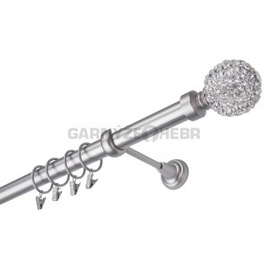 Garnýž kovová 100 cm jednořadá 25 Koule Diamant satina
