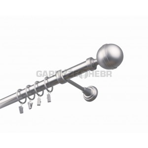 Garnýž kovová 260 cm jednořadá 25 Koule Lux satina