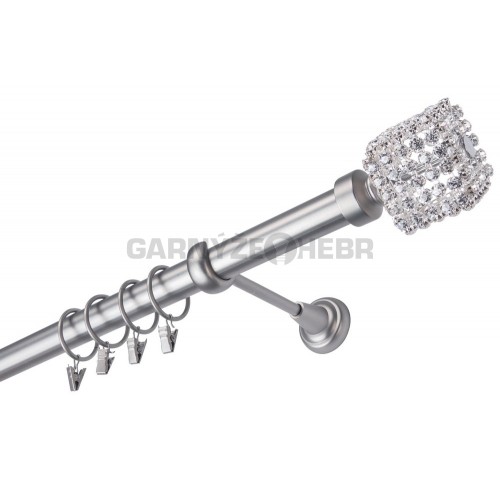 Garnýž kovová 380 cm jednořadá 25 Kwadro Diamant satina