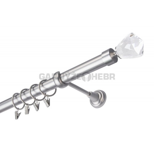 Garnýž kovová 190 cm jednořadá 25 Stozek Crystal satina
