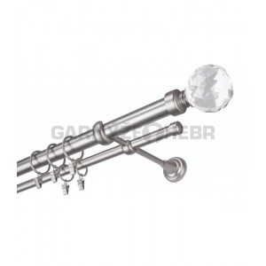 Garnýž kovová 260 cm dvouřadá - dvojitá 25 Koule Crystal Satina