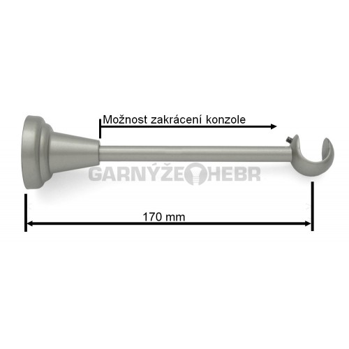 Konzole 1-řadá pro tyč 16mm - matná stříbrná