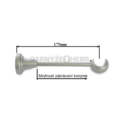 Konzole 1-řadá pro tyč 25mm - stříbrná mat