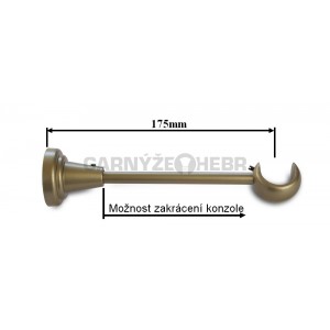 Konzole 1-řadá pro tyč 25mm - zlatá antik