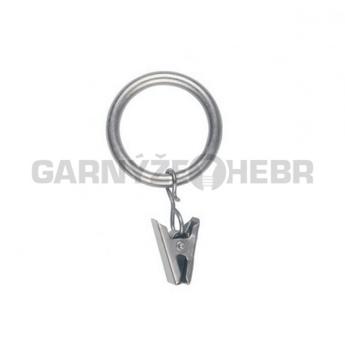 Kroužek s žabkou pro tyč 25mm - satina