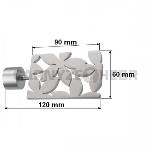 Koncovka pro tyč 25mm Delia - satina