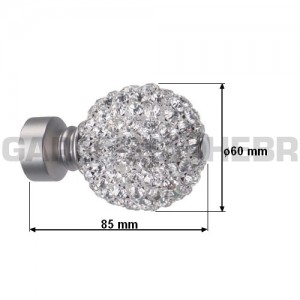 Koncovka pro tyč 25mm Koule Diamant - satina