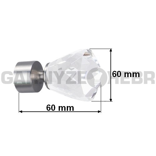 Koncovka pro tyč 25mm Stozek Crystal - satina