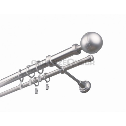 Garnýž kovová 300 cm dvouřadá - dvojitá 25 Koule Lux Satina