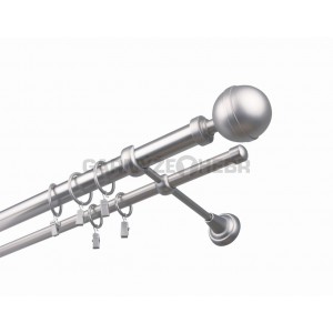 Garnýž kovová 260 cm dvouřadá - dvojitá 25 Koule Lux Satina